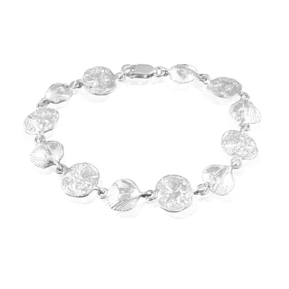 NEW~925 Sterling Silver Seashell & Sand Dollar Link Tennis Bracelet - Picture 6 of 6